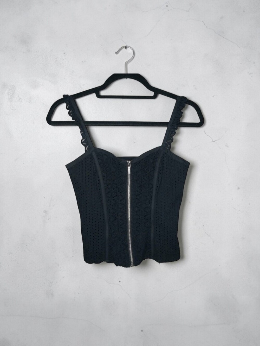 BEBE corset eyelet top size extra small womens